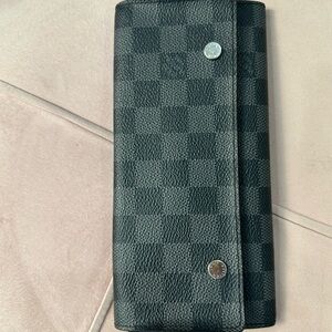Lv Checkered Black Wallet